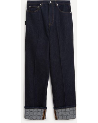 JW Anderson Mens Logo Grid Turn Up Workwear Jeans 30 - Blue