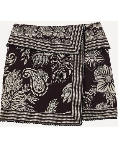 FARM Rio Women's Black Paisley Bloom Mini-skirt 24