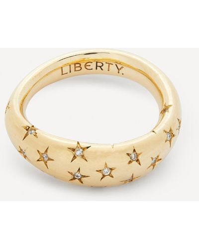 Liberty 18ct Gold Handmade Ianthe Star Diamond Ring 49 - Metallic