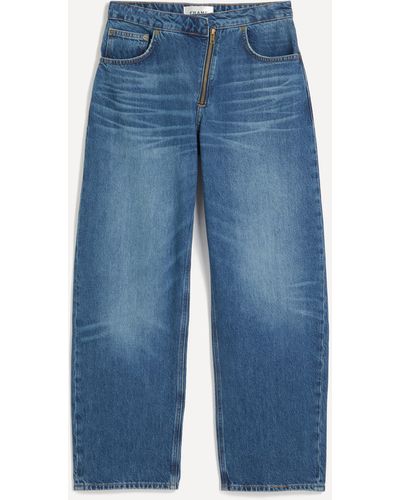 FRAME Women's Barrel Leg Angled Zipper Jeans 29 - Blue