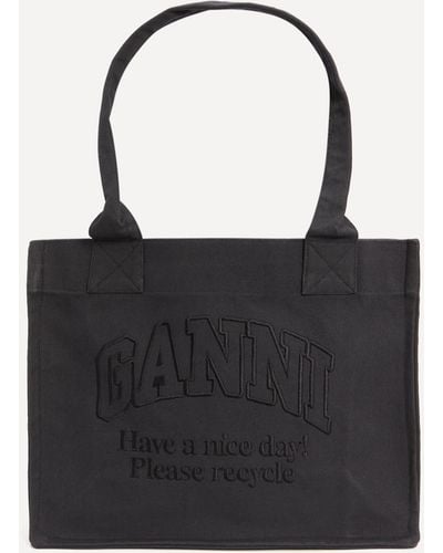 Ganni Women's Large Easy Shopper Bag One Size - Black