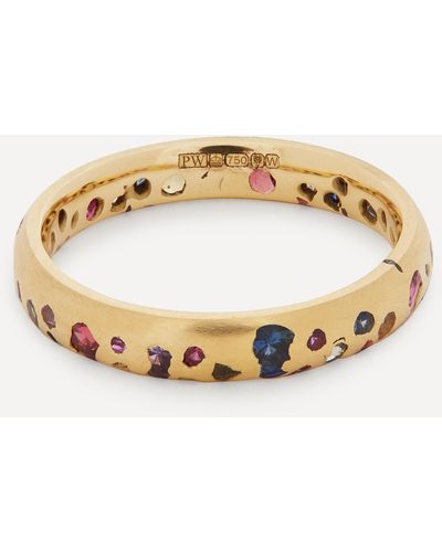Polly Wales 18ct Gold Rainbow Sapphire Confetti Ring - Metallic