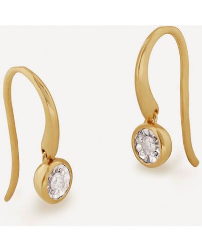 Monica Vinader 18ct Gold-plated Vermeil Silver Diamond Essential Wire Drop Earrings - Natural