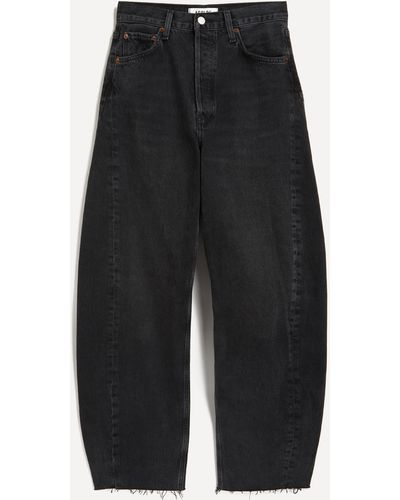 Agolde Women's Luna High-rise Pieced Taper Jeans In Posses 27 - Black