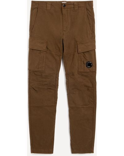 C.P. Company C. P. Company Mens Sateen Stretch Cargo Trousers - Brown