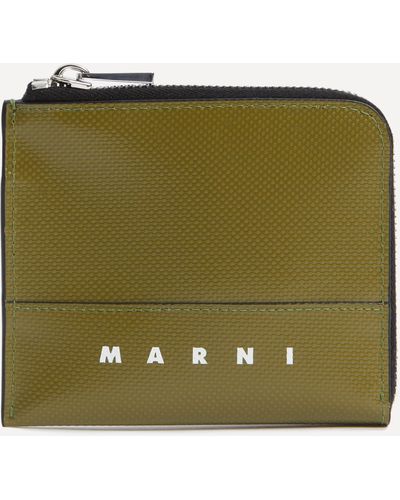 Marni Mens Zip Around Wallet One Size - Green