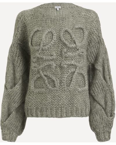 Loewe Women's Anagram Mohair Sweater - Grey