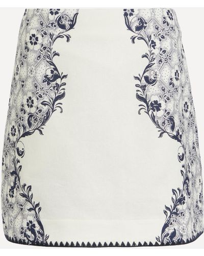 ALÉMAIS Women's Airlie Linen-cotton Skirt 8 - White