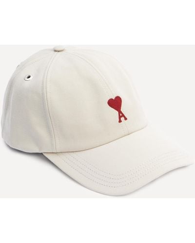 Ami Paris De Coeur Embroidered Baseball Cap One Size - White