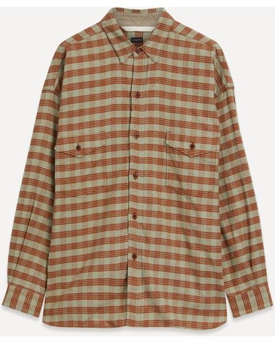 Nanamica Mens Cotton Silk Deck Shirt - Brown