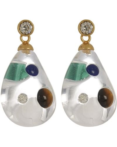 Celine Baroque Crystal Gemstone Drop Earrings - Multicolour