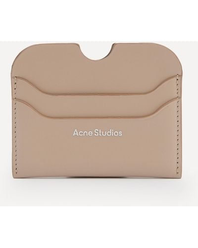 Acne Studios Mens Logo Taupe Beige Card Holder One Size - Natural