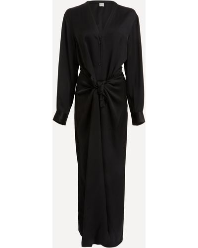 Totême Women's Satin Knotted Dress 10 - Black