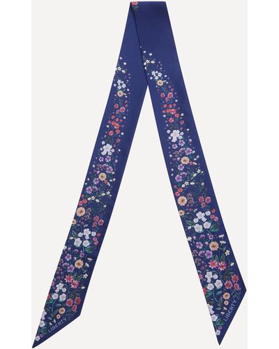 Liberty Women's Annie Floral 160x8 Silk Scarf One Size - Blue