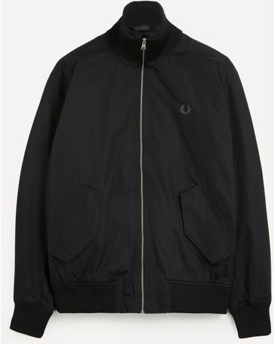 Fred Perry Mens Knitted Rib Tennis Bomber Jacket - Black
