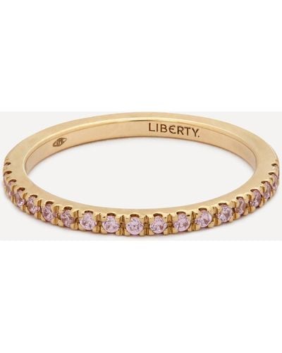 Liberty 9ct Gold Pink Sapphire Rainbow Ring 51 - Metallic