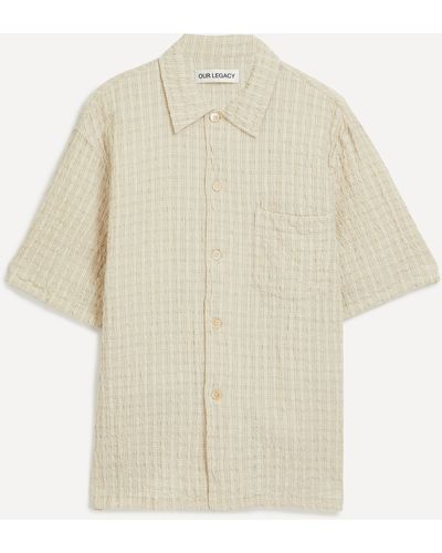 Our Legacy Mens Box Shirt In Light Authentic Seersucker 38/48 - White