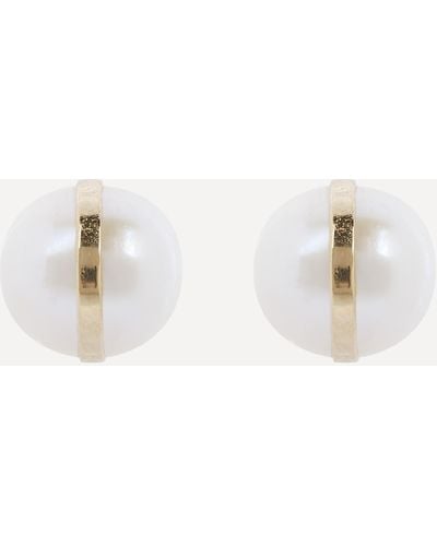 Melissa Joy Manning 14ct Gold Pearl Stud Earrings - Natural