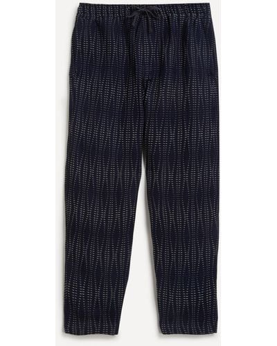 YMC Mens Alva Indigo Sashiko-stitched Trousers - Blue