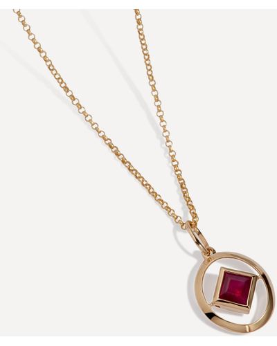 Annoushka 14ct Gold Ruby Birthstone Pendant Necklace One Size - White