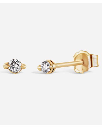 Dinny Hall 14ct Gold Shuga Diamond Stud Earrings - White