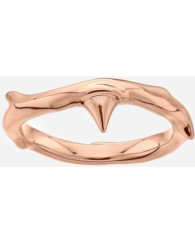 Shaun Leane Rose Gold Plated Vermeil Silver Rose Thorn Band Ring - Pink