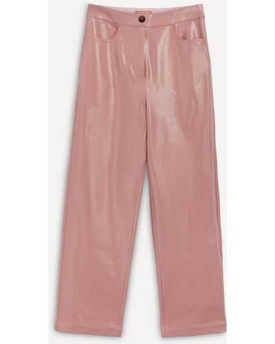Kitri Women's Janice Pink Vinyl Trousers