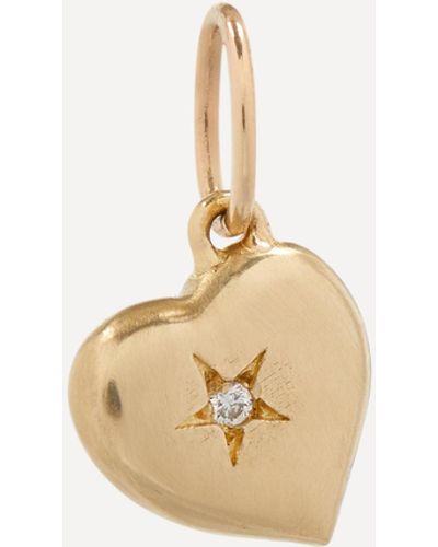 Liberty 9ct Gold Spring Love Small Heart Diamond Pendant One Size - White