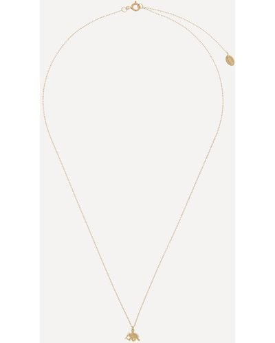 Alex Monroe 18ct Gold Teeny Tiny Elephant Pendant Necklace - White
