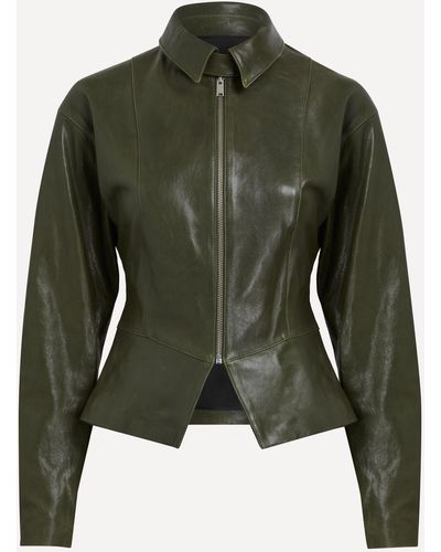 Paloma Wool Women's Fabia Leather Jacket 14 - Green