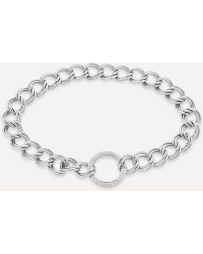 Monica Vinader Silver Groove Curb Chain Bracelet - Metallic