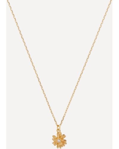 Alex Monroe 18ct Gold Teeny Tiny Diamond Daisy Pendant Necklace One Size - Metallic
