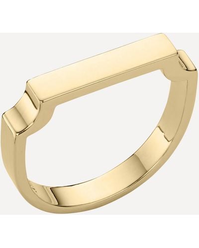 Monica Vinader 18ct Gold Plated Vermeil Silver Signature Stacking Ring - White