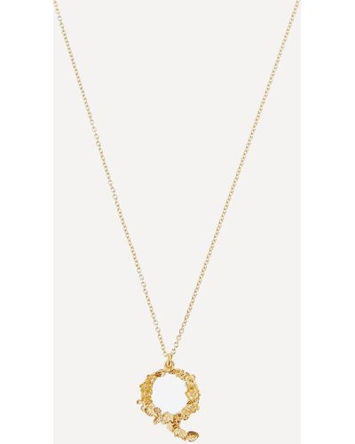 Alex Monroe Gold-plated Floral Letter Q Alphabet Necklace One Size - Metallic