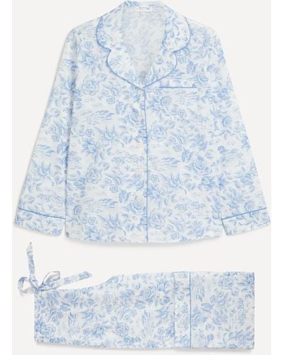 Liberty Women's Delft Lagoon Tana Lawn Cotton Classic Pyjama Set Xl - Blue