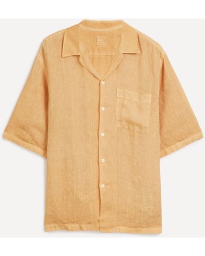 120% Lino Mens Short Sleeve Shirt - Natural