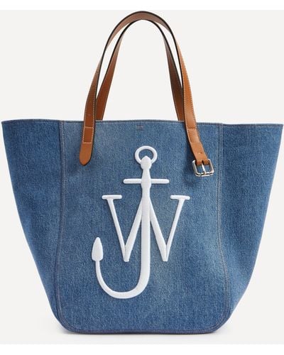 JW Anderson Women's Denim Belt Tote Bag One Size - Blue