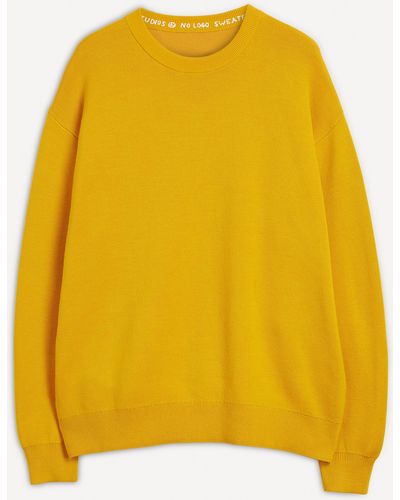 Acne Studios Mens Merino Wool Crew-neck Sweater - Yellow