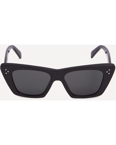 Celine Acetate Oversized Angular Sunglasses - Black
