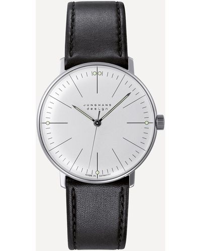 Junghans Mens Max Bill Minimalist Automatic Sapphire Crystal Watch One Size - White