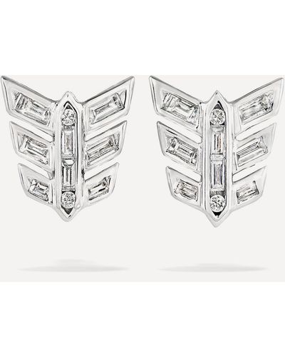 Annoushka 18ct White Gold Baguette Diamond Stud Earrings One Size