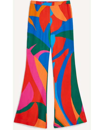 FARM Rio Women's Colourful Leaves Trousers Xl - Red