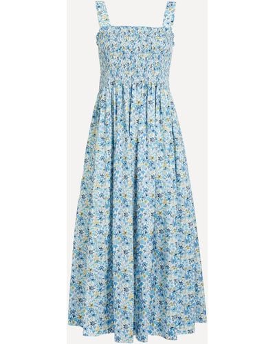 Liberty Women's Dreams Of Summer Tana Lawn Cotton Voyage Sun-dress Xl - Blue