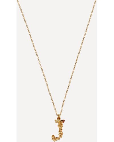 Alex Monroe Gold-plated Floral Letter J Alphabet Necklace One Size - Metallic