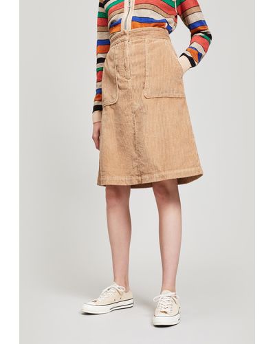 MASSCOB Idris Mid-length Corduroy Skirt - Natural