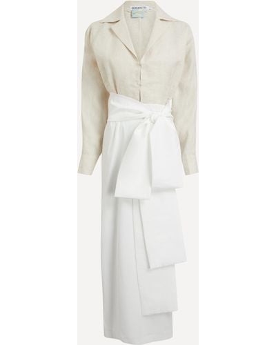 BERNADETTE Women's Claire Shirt-skirt Dress 10 - White