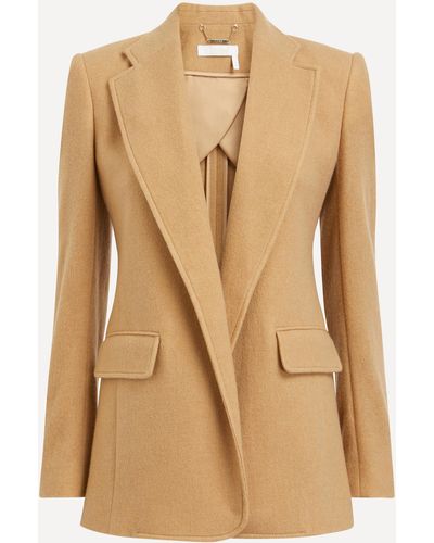 Chloé Women's Cashmere-blend Buttonless Tailored Jacket 8 - Natural
