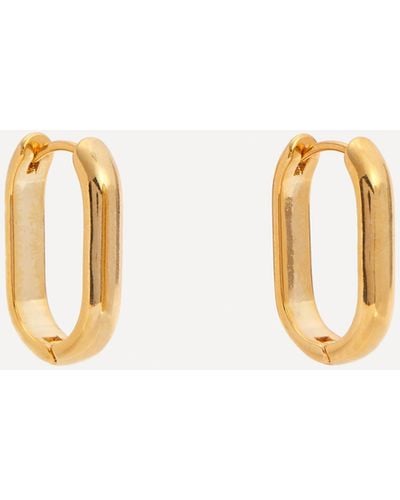 Estella Bartlett Gold-plated Smooth Oval Hoop Earrings - White