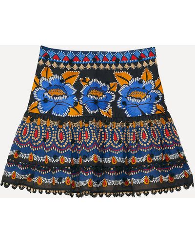 FARM Rio Women's Ainika Sparkle Black Mini-skirt Xs - Blue