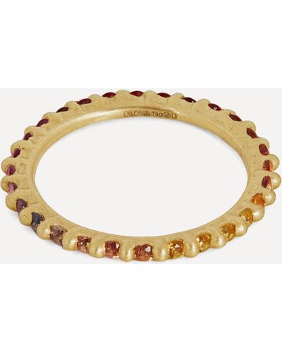 Polly Wales 18ct Gold Rita California Sunset Sapphire Ring 6.5 - Metallic